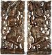Welcome Sign Carved Wood Wall Art Panels. Asia Home Decor. Set Of 2 Brown