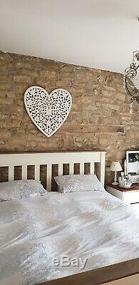 White Heart Wall Panel Hand Carved