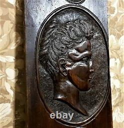 Woman portrait medallion carving panel antique french architectural salvage 39