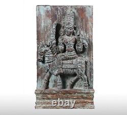Wood Handcrafted & Hand Painted Hinduism carve Panel For Wall Decor