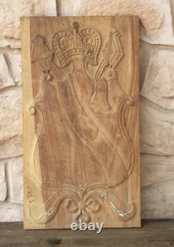 Wood Panel Carved Colonial Wall Art Hanging Natural Rustic Home Decor