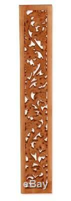 Wood Relief Panel Wall Sculpture Hand Carved'Wilderness' NOVICA Thailand