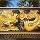 Wood Wall Decor Gold Dragon Phoenix Art Carving Home Sculpture 19 X 35