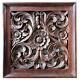 Wood Wall Hanging Thai Art Carved Antique Style Panel Square 17 Inch Home Decor