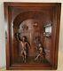 Wood Walnut Carved Panel French Gothic Wall Furniture Slavage Tavern Scene Door