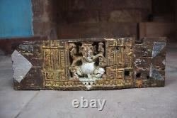 Wood ganesh panel antique handcarved deep carved wall decorative collectable art