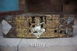 Wood ganesh panel antique handcarved deep carved wall decorative collectable art