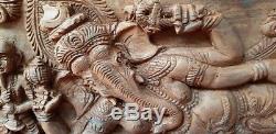Wooden Ganesh Wall Panel Ancient Antique Ganapathi Hand Carved Panel Home Decor