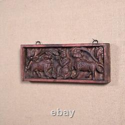 Wooden Indian Hand Carved Goddess Sculpture Wall Hanging Wall Decor Key Holder