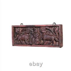 Wooden Indian Hand Carved Goddess Sculpture Wall Hanging Wall Decor Key Holder