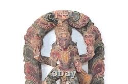 Wooden Panel Carved Dancing Shiva Old Vintage Indian Antique Collectible PG-14
