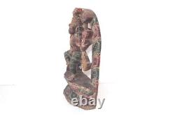 Wooden Panel Carved Dancing Shiva Old Vintage Indian Antique Collectible PG-14