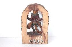 Wooden Panel Carved Dancing Shiva Old Vintage Indian Antique Collectible PG-14