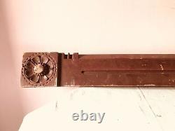 Wooden Panel Wall Architecture Antique Estate Decor 18c Ancient Door Window b-72