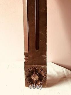 Wooden Panel Wall Architecture Antique Estate Decor 18c Ancient Door Window b-72