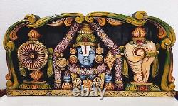 Wooden Wall Panel Balaji, South Indian God Wood hand Carving, 24 inch length