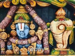 Wooden Wall Panel Balaji, South Indian God Wood hand Carving, 24 inch length