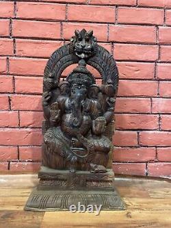 Wooden ganesha sculpture Home decor antique piece