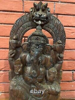 Wooden ganesha sculpture Home decor antique piece